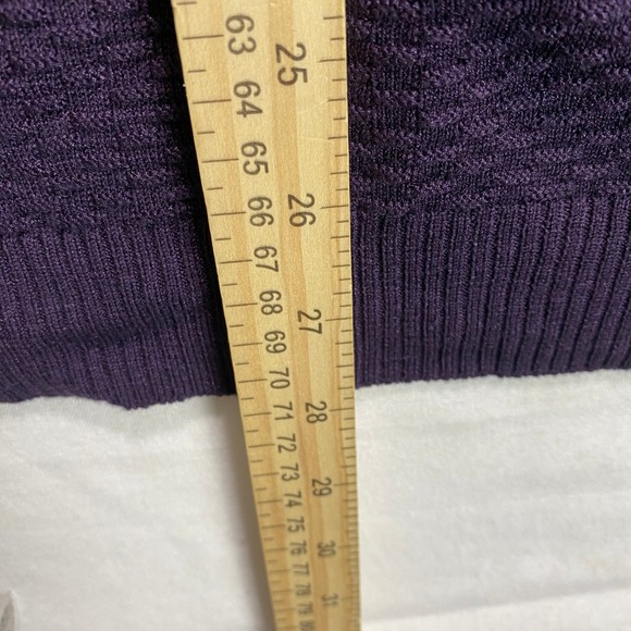 CARLO Mens XL Mock Neck Textured Knit Silk Cotton Sweater Purple - Picture 5 of 8